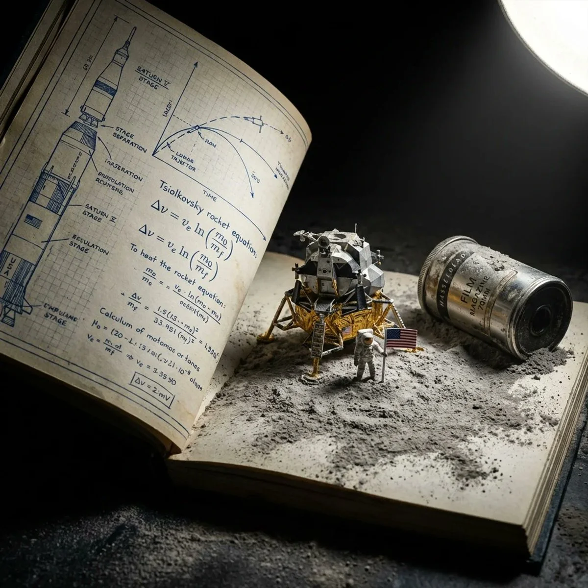 Artemis II Moon Landing Unfolds on Archival Paper Diorama