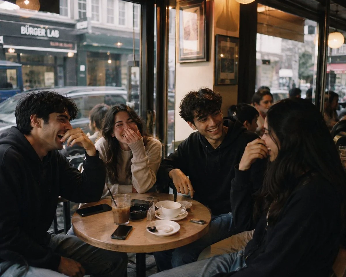 Authentic Moments: A Candid Café Snapshot