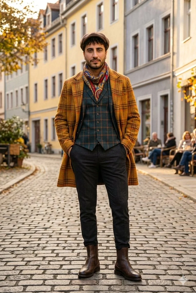 Autumn Stroll in European Elegance