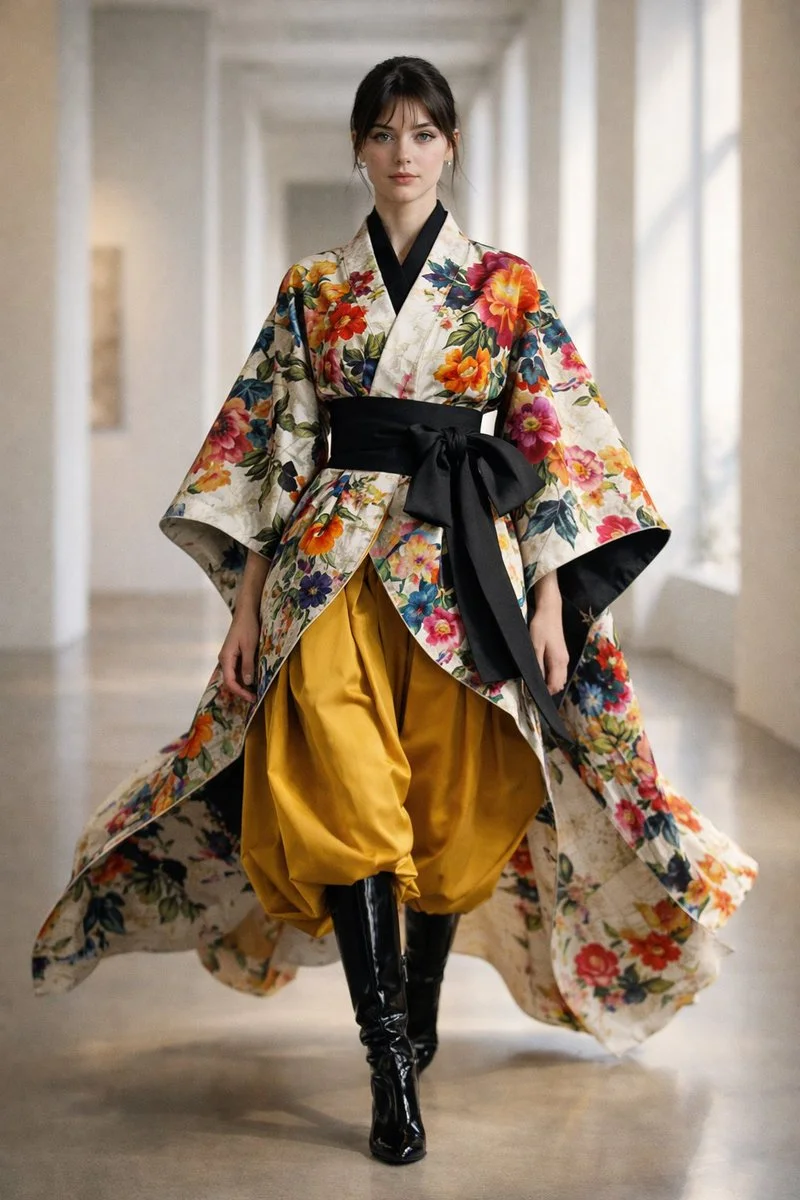 Avant-Garde Kimono on the Runway