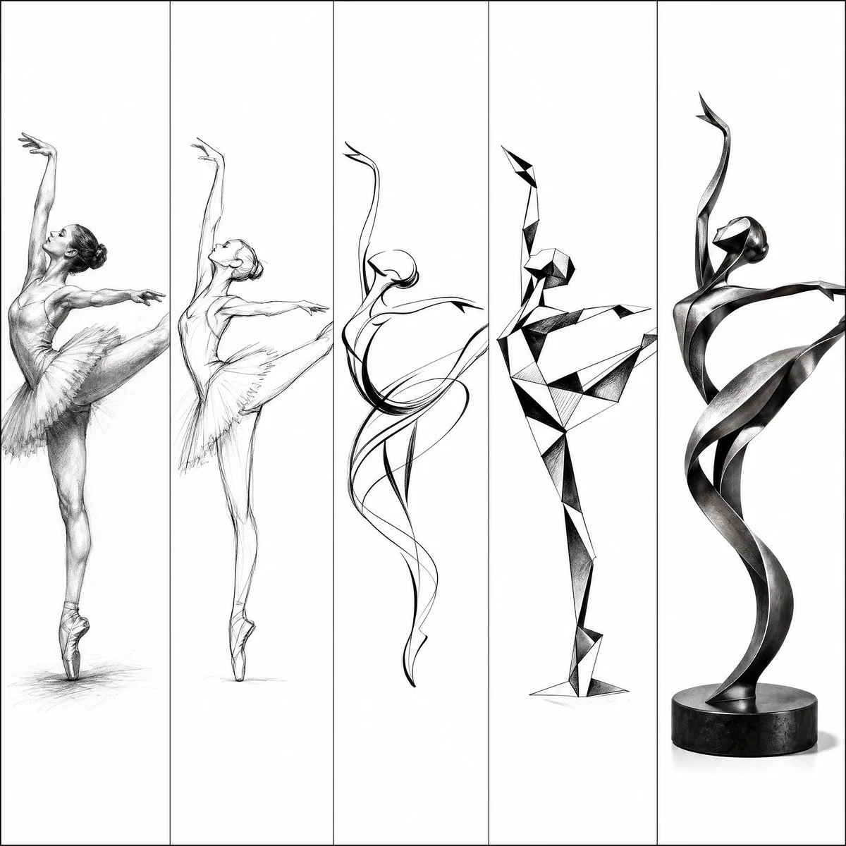 Ballerina in Five Transformative Panels