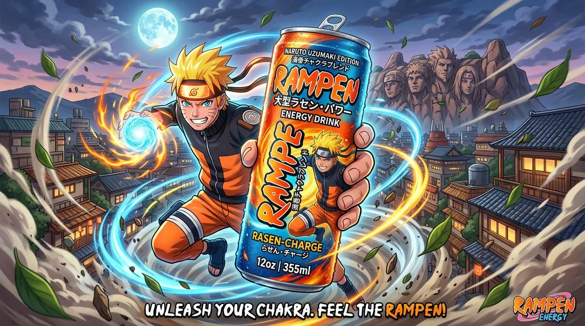 Banana Blast Energy Drink in Futuristic Cityscape