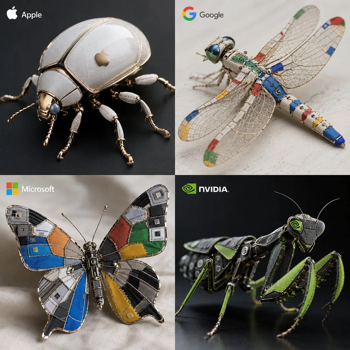 Beetle exoskeleton reconstructed from Google textile patterns glows