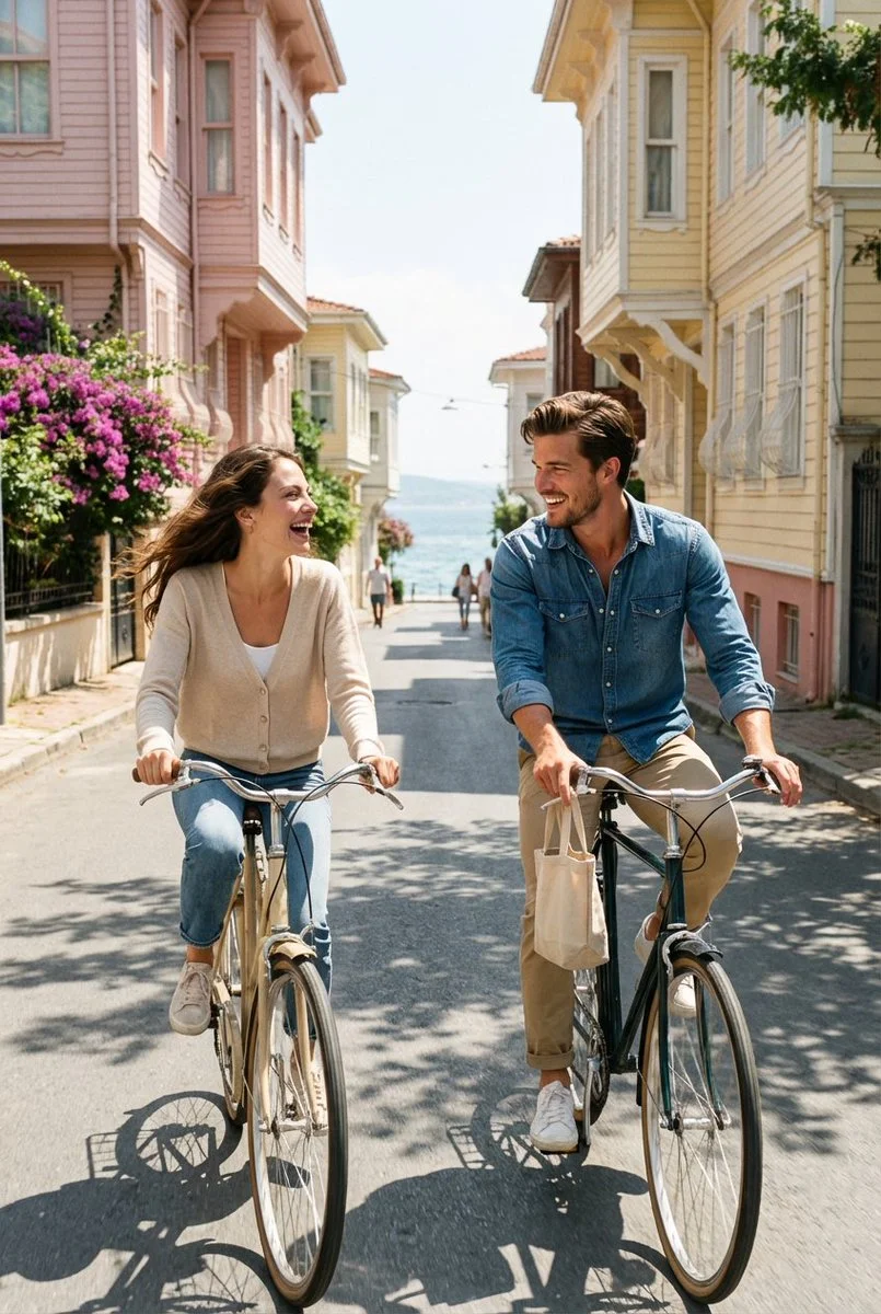 Bicycle Love on Büyükada: A Candid Island Moment