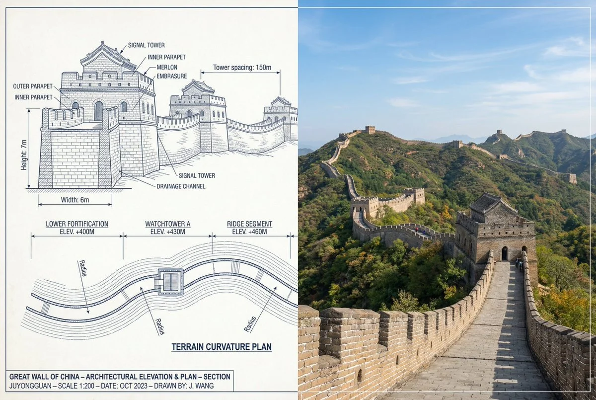 Blueprint Meets Reality: The Great Wall of China