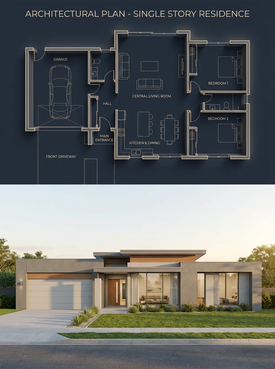 Blueprint to Reality: Precise Match of Modern Home Design