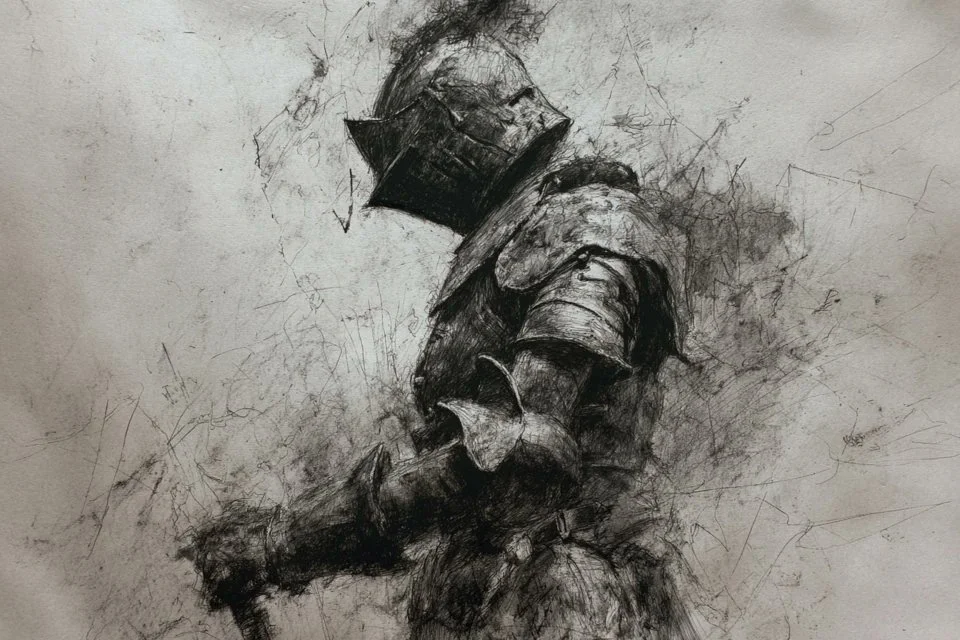 Bold charcoal strokes capture a dancer's raw, expressive motion