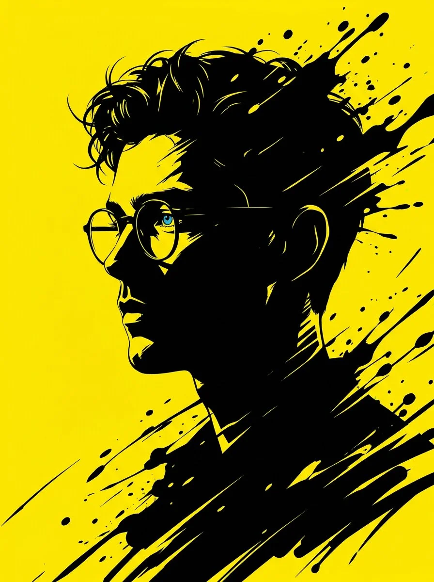 Bold Contrast: A Portrait in Black & Yellow