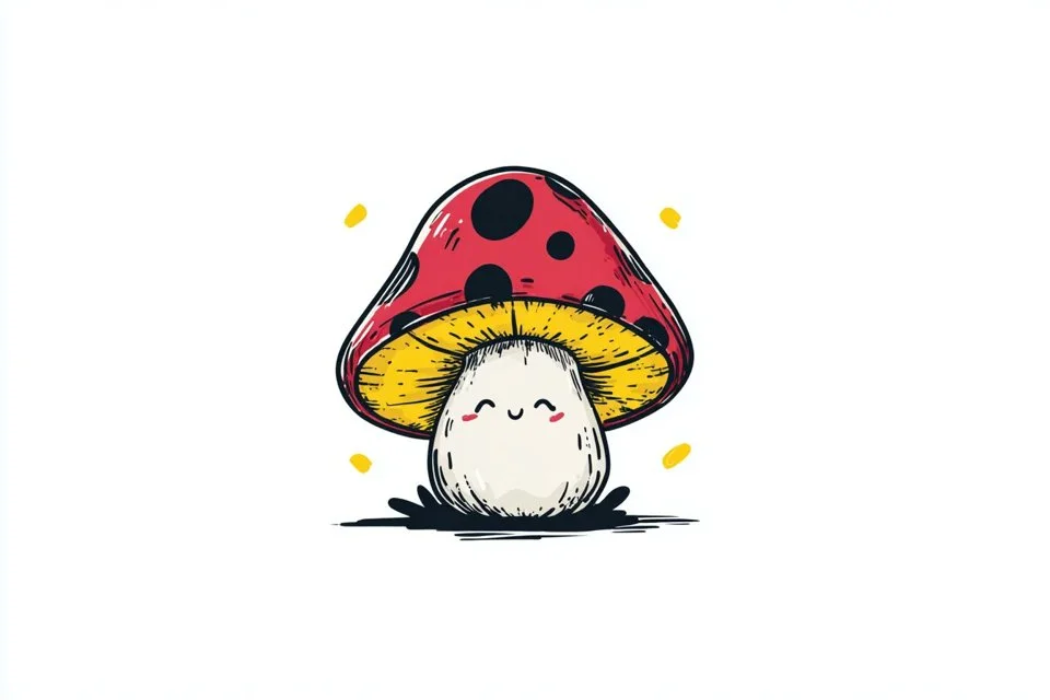 Bold Mascot Illustration with Imperfect Black Contours