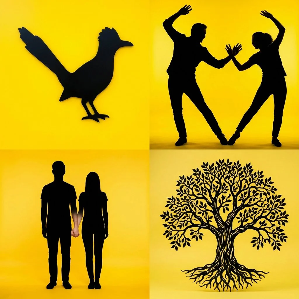 Bold Silhouette on a Yellow Canvas