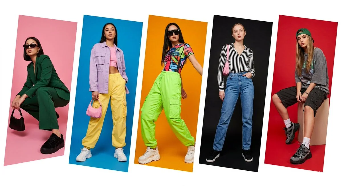 Bold Streetwear: A Colorful Fashion Collage