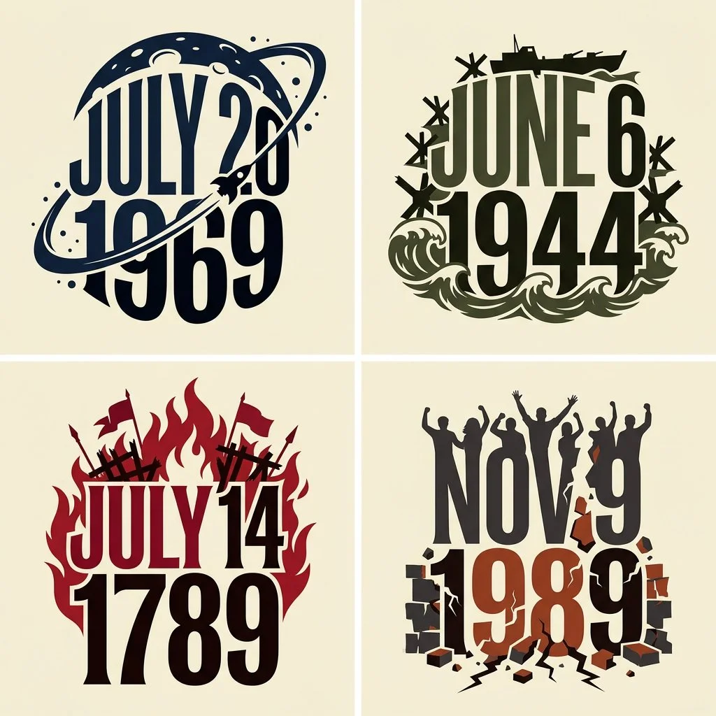 Bold Typographic Artwork Maps Four Days That Shook History