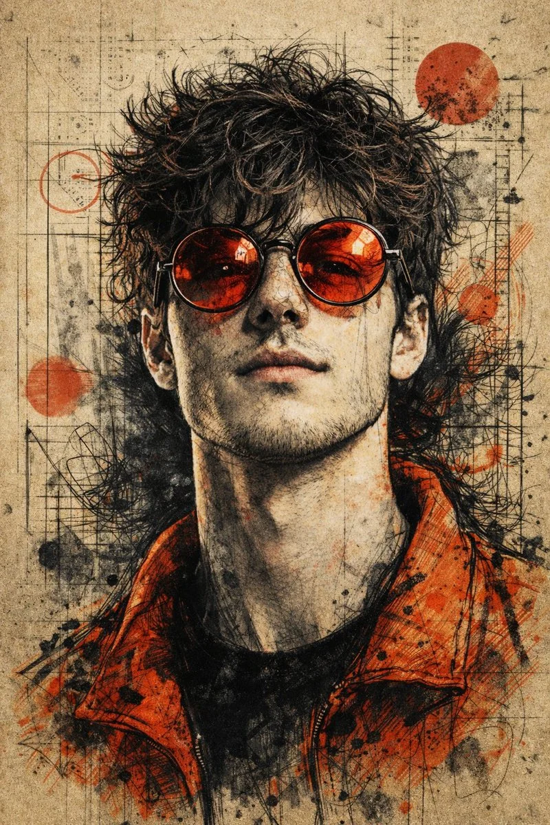 Bold Urban Energy: Graffiti-Inspired Portrait