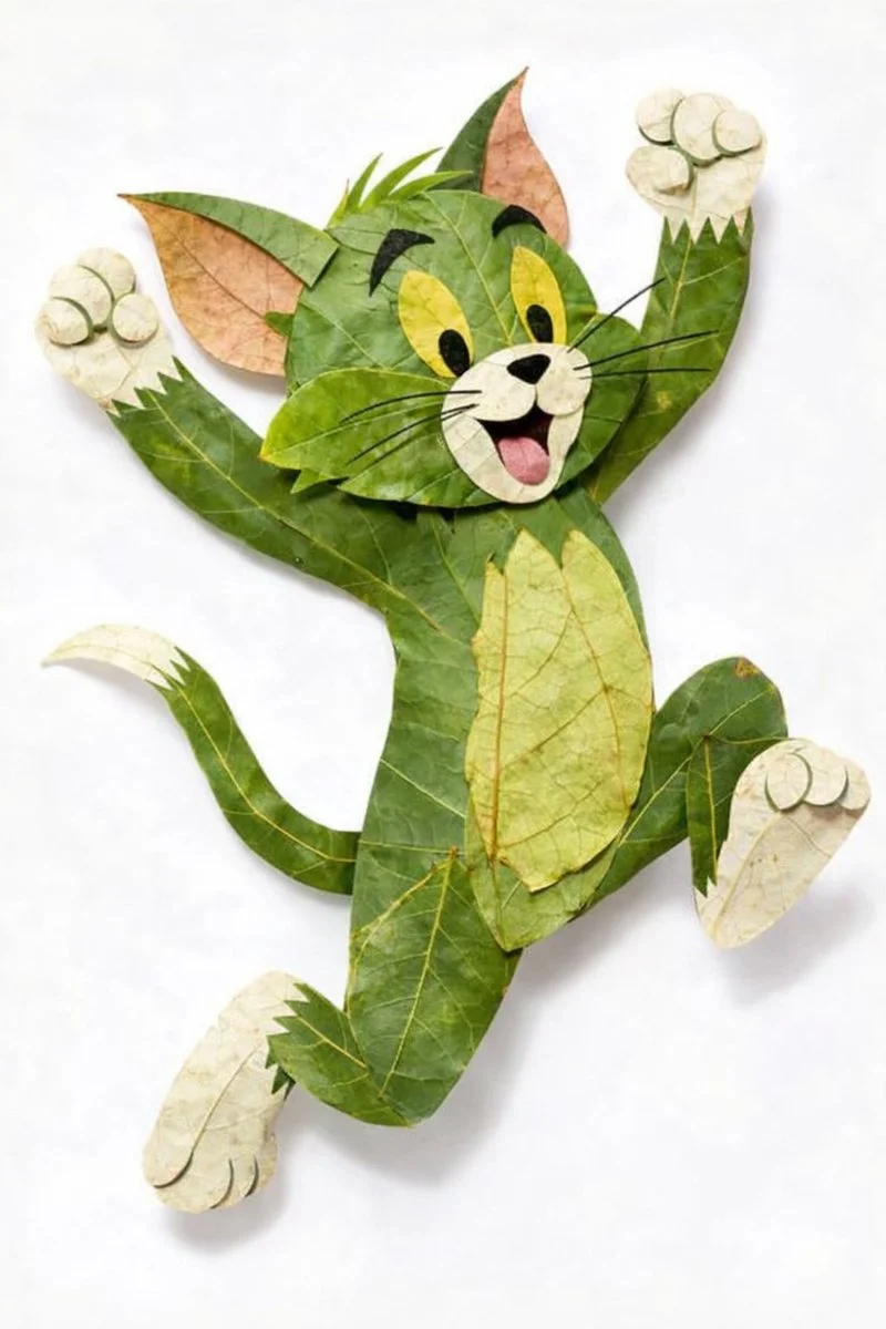 Botanical Animation: Characters Crafted from Leaves