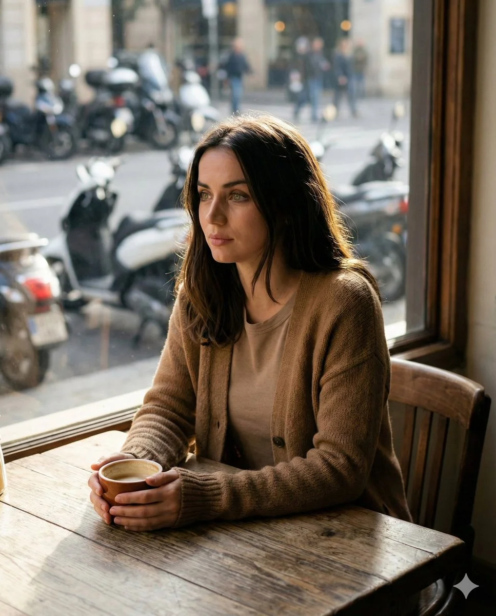 Café Contemplation: A Cinematic Portrait