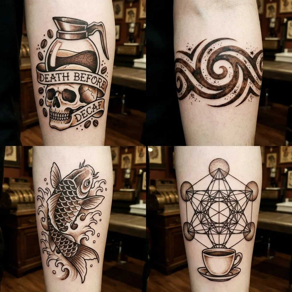 Caffeinated Ink: Espresso-Inspired Tattoo Grid