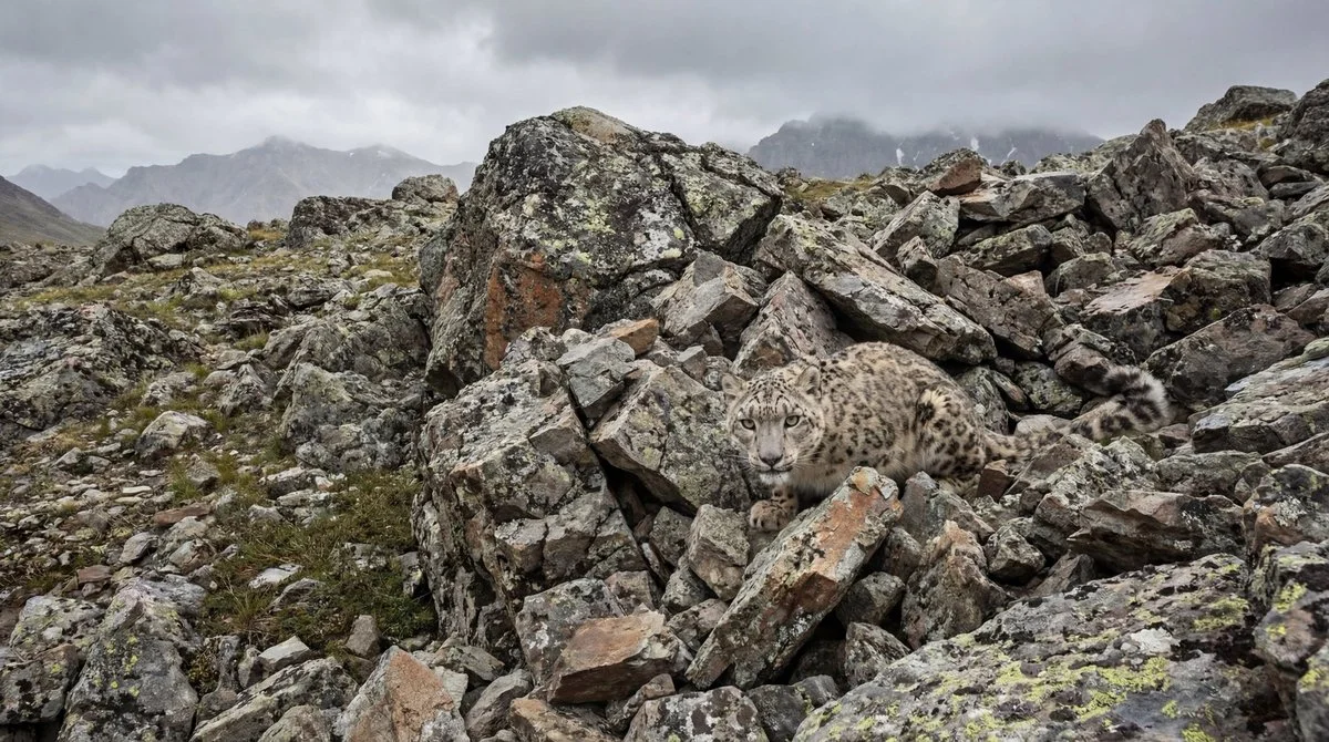 Can You Spot the Snow Leopard in This Rocky Wonderland?