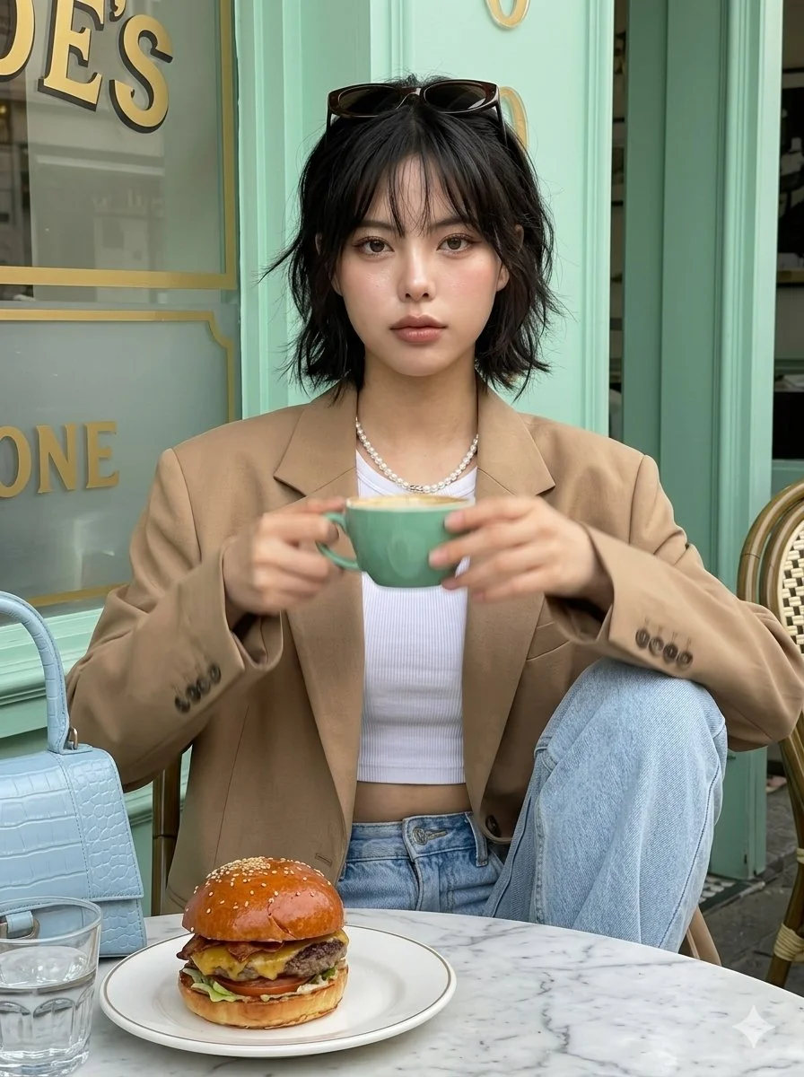 Candid Café Moment with Dynamic Motion Blur and Hyper-Realistic Detail