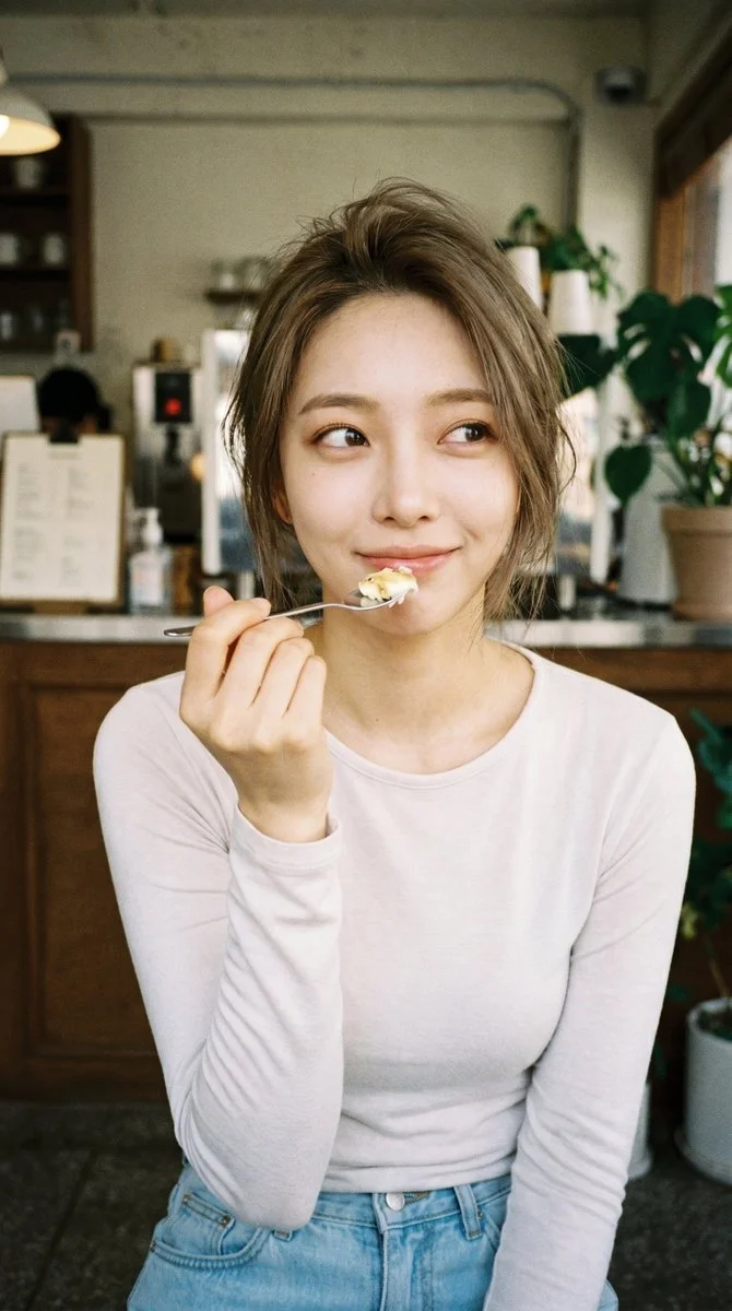 Candid Cafe Portrait: A Natural Lifestyle Capture