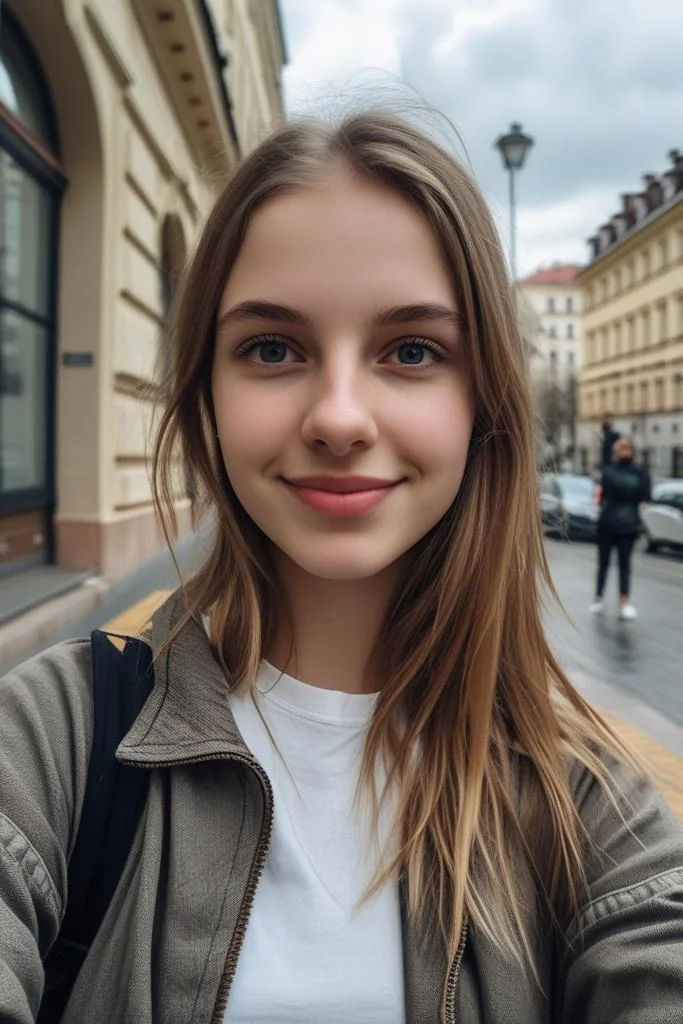 Candid City Stroll Selfie