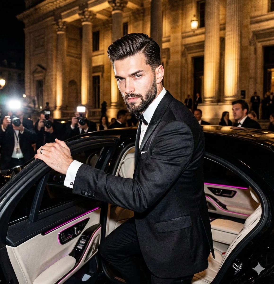 Candid Glamour: Sharp Flash Portrait at a Night Premiere