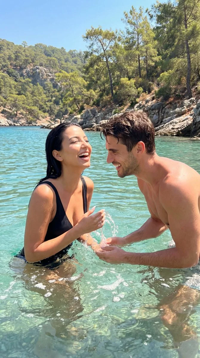 Candid Romance by the Shore: A Summer Splash