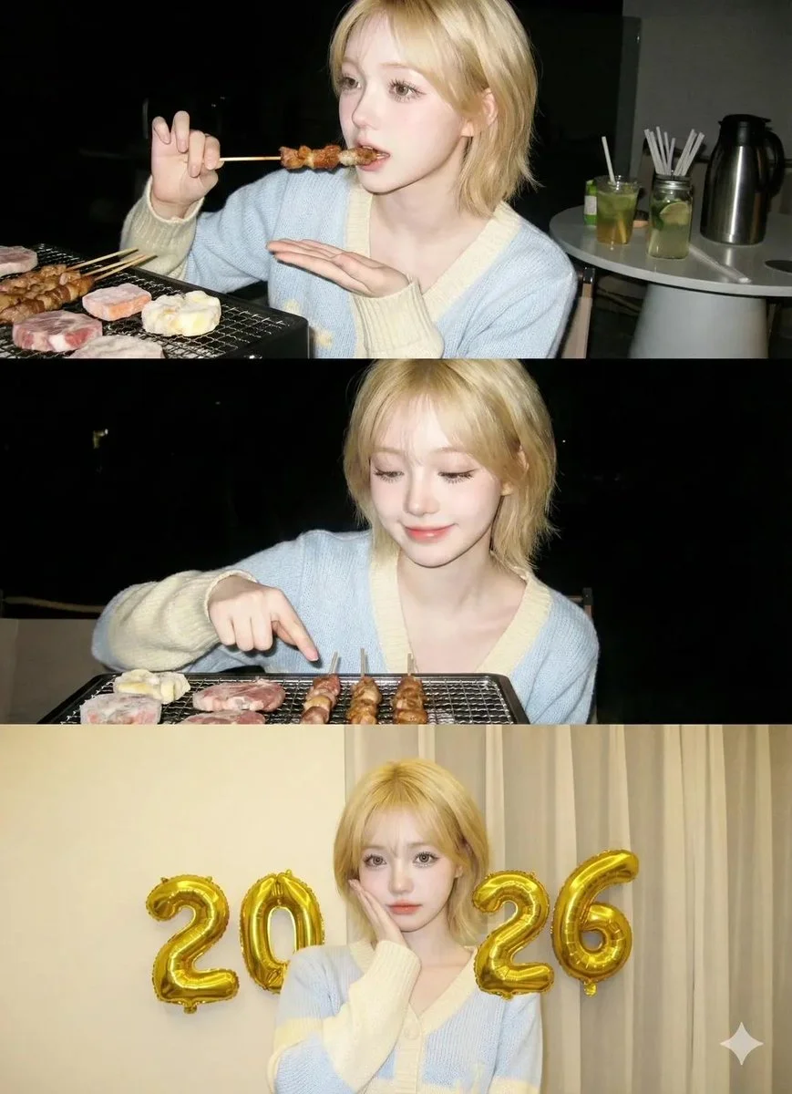 Capturing New Year Joy: A Photorealistic Collage