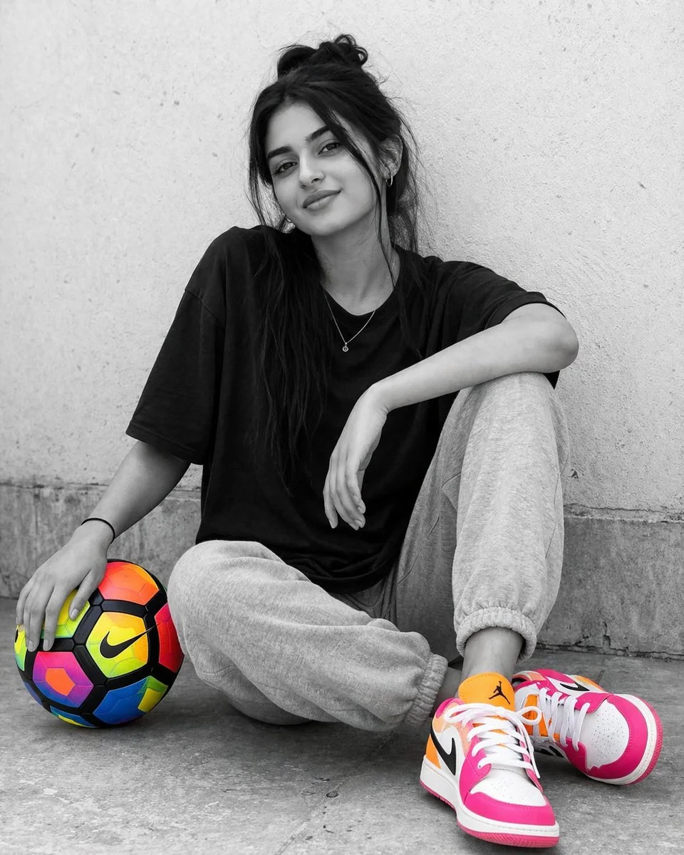 Casual Elegance Amid Stark Urban Minimalism