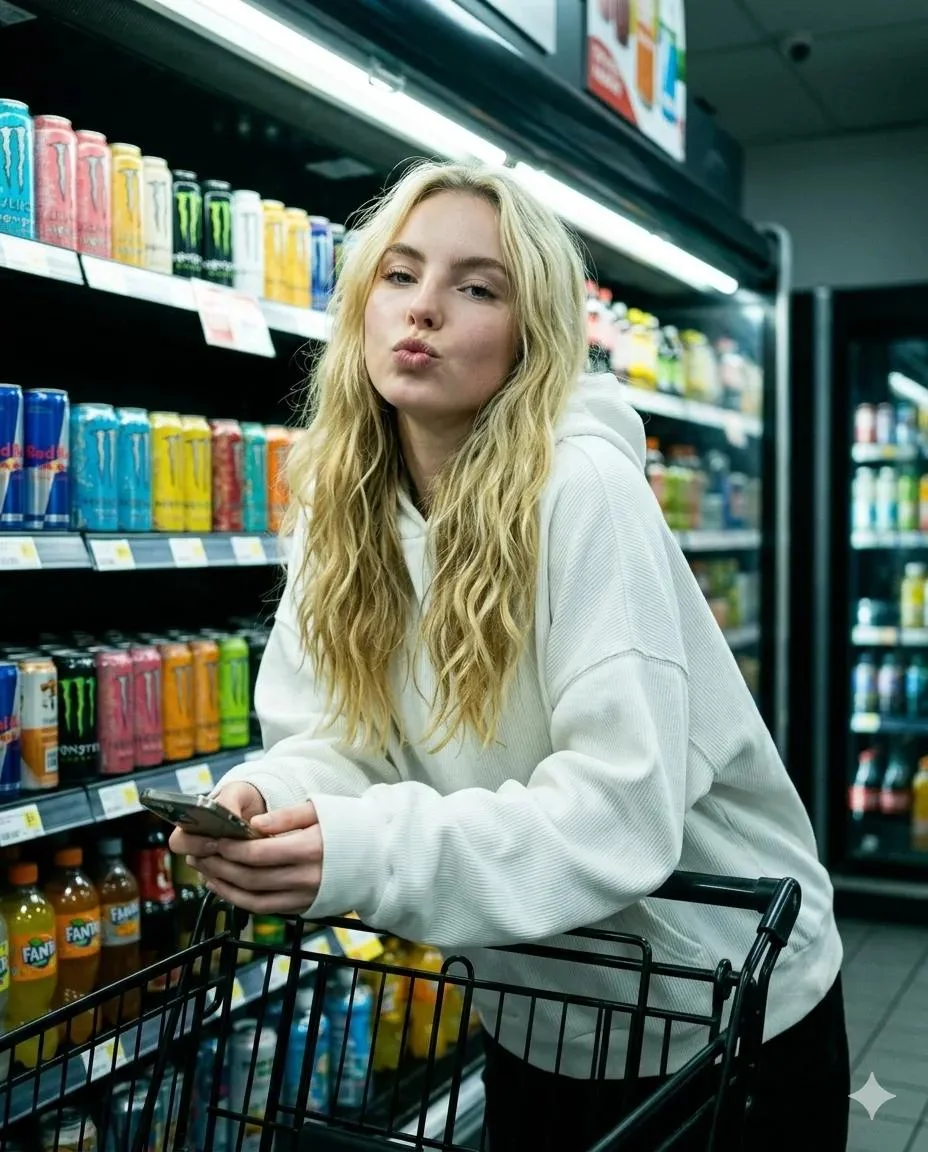 Casual Joy in a Convenience Store Aisle