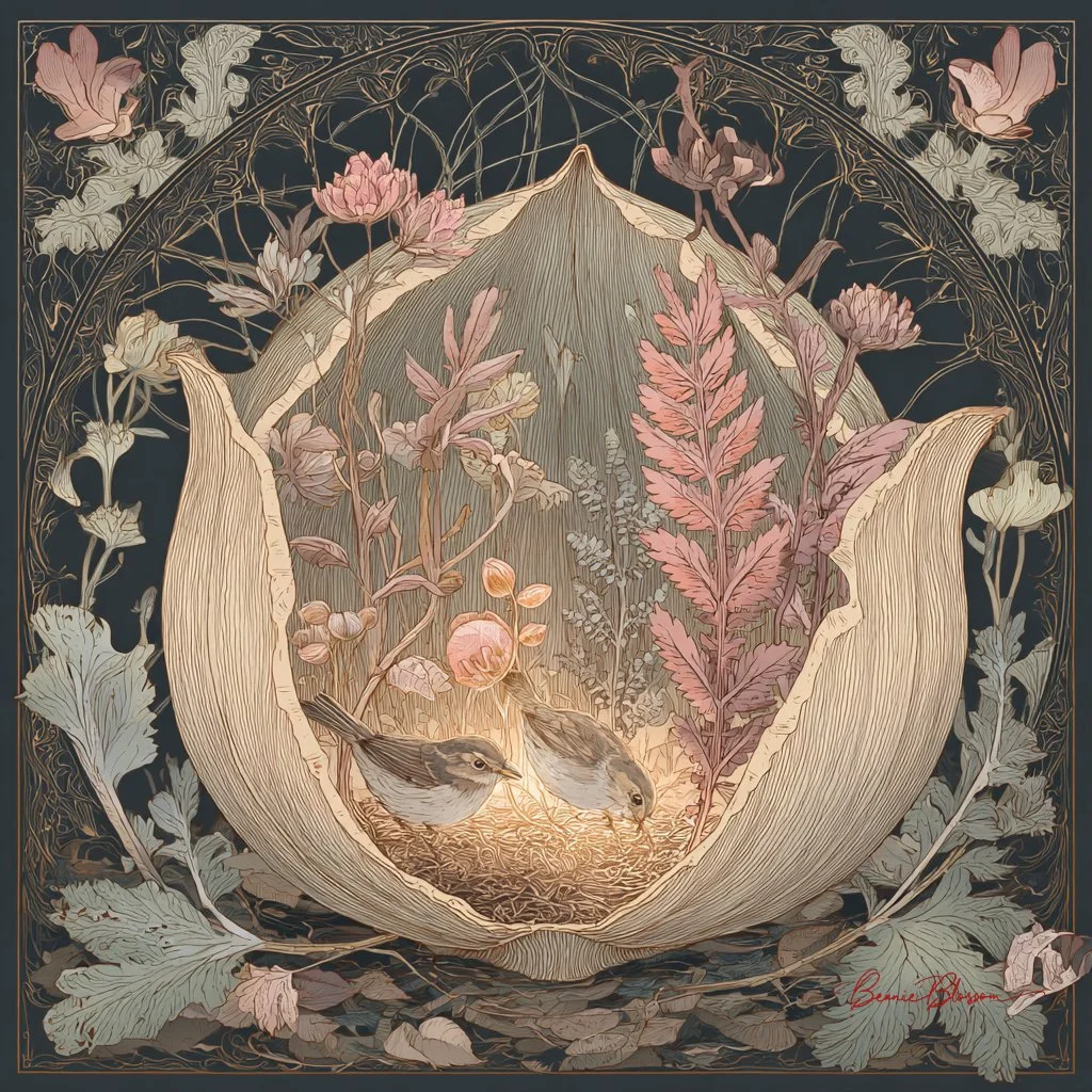 Cathedral-Sized Seed Pod Harboring a Luminous Microcosm