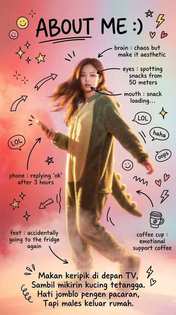 Chaotic Cute: Gen Z Doodle Portrait