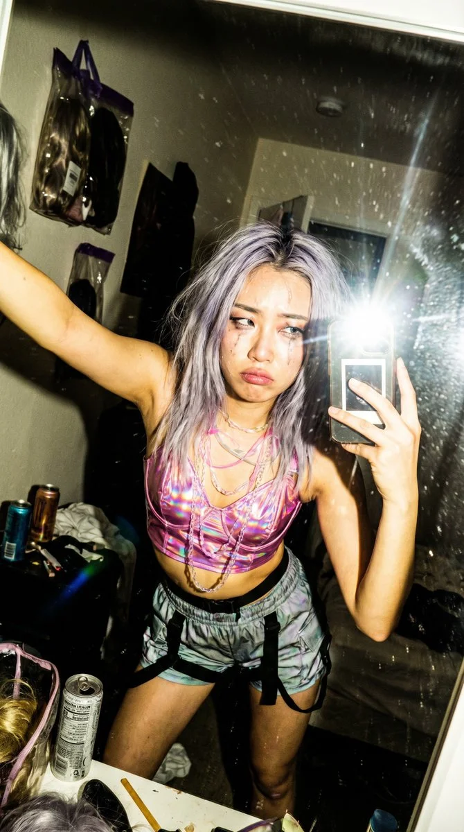 Chaotic Self-Portrait in High-Contrast Grunge Style