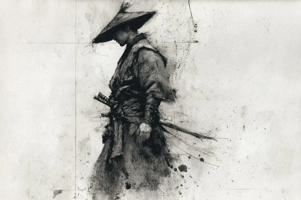 Charcoal sketch captures a woman's raw elegance with bold strokes