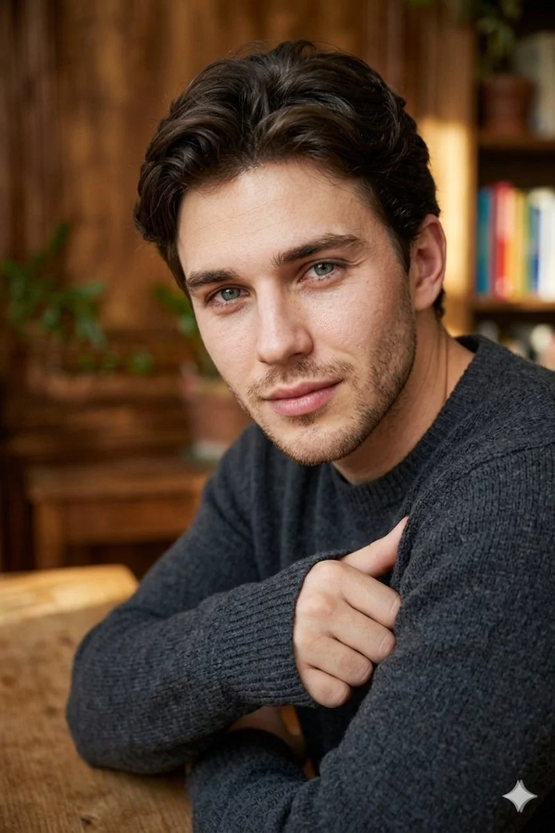 Charismatic Confidence in Cozy Surroundings