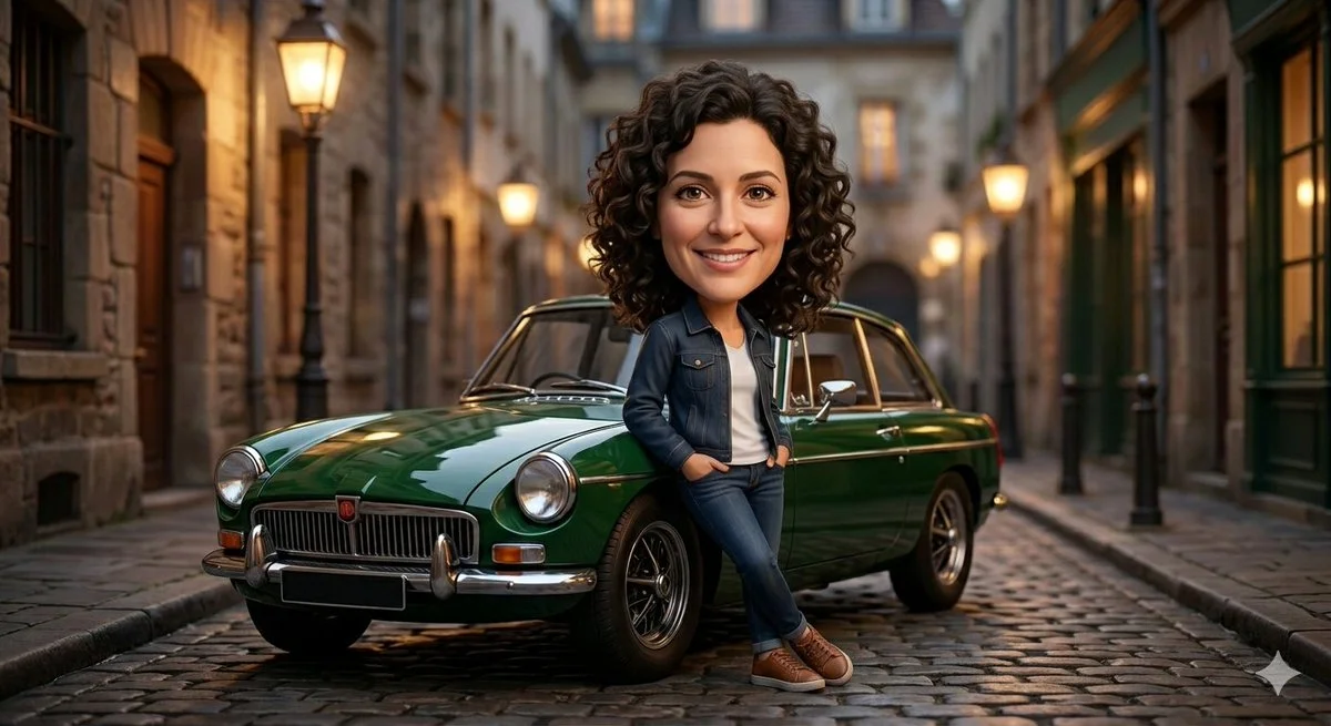 Charming 3D Caricatures in a Vintage European Alley