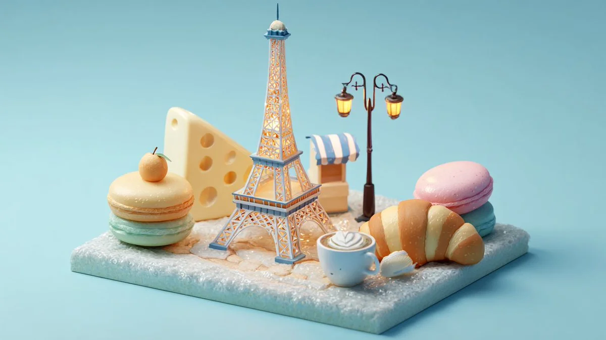 Charming Cultural Diorama: A 3D Delight