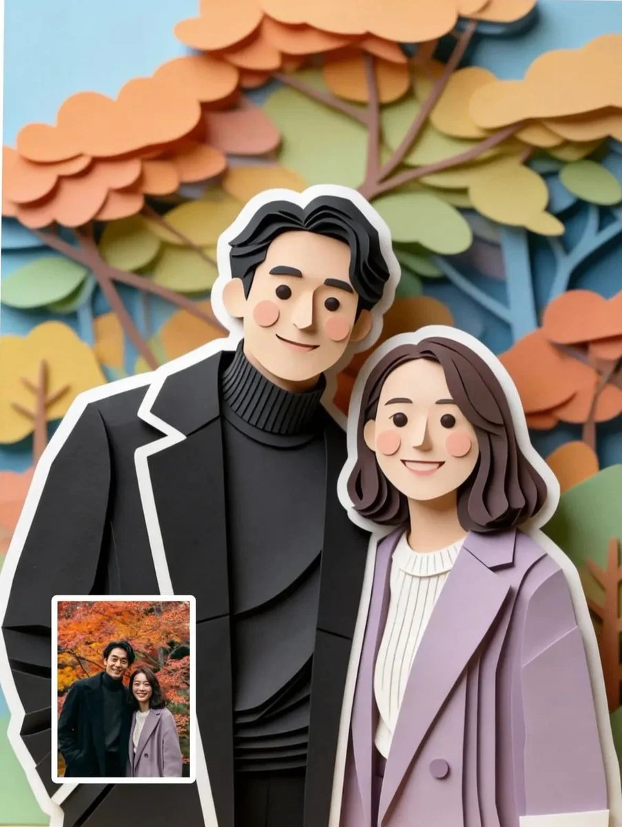 Charming Paper-Cut Diorama Style Illustration