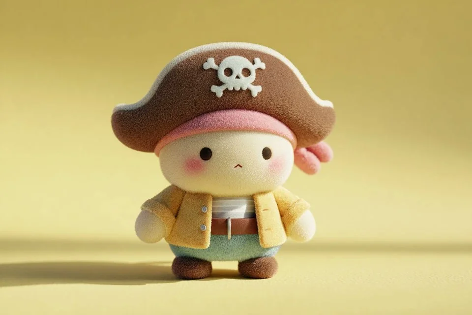 Charming Plush Toy with Soft Pastel Hues and Velvety Texture