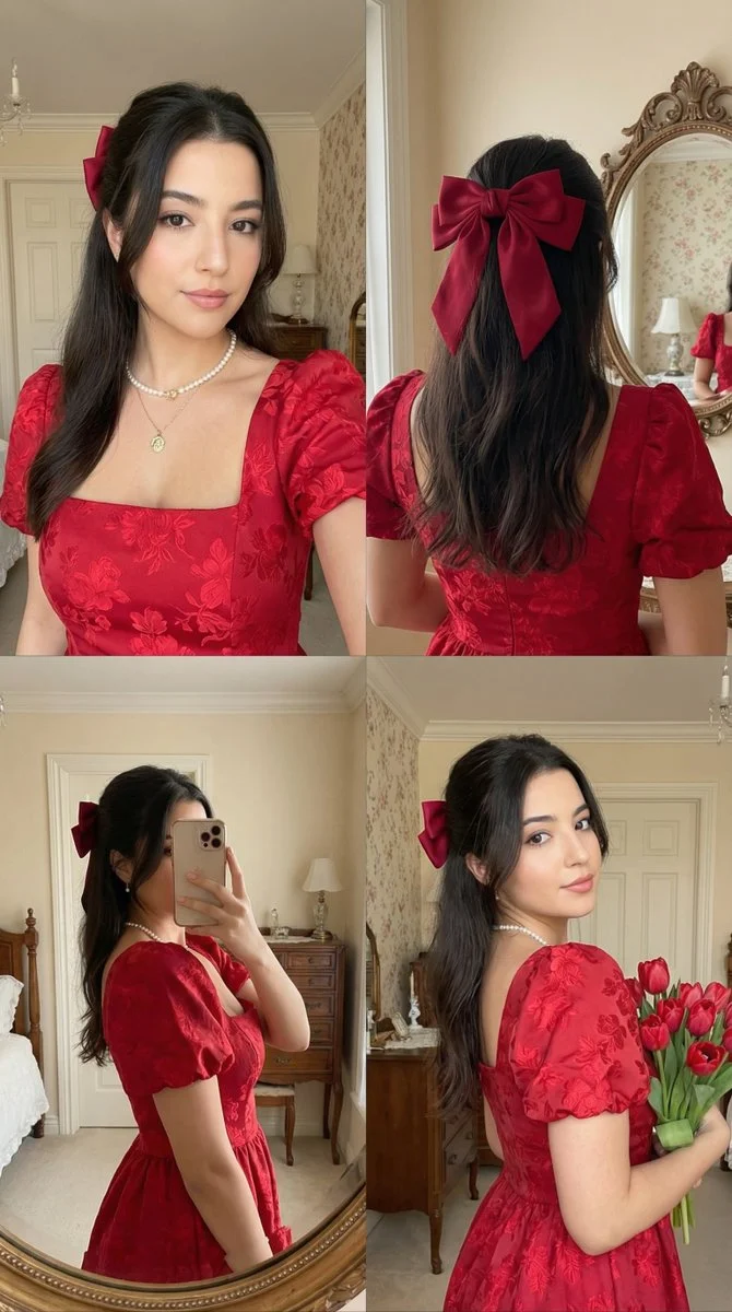 Charming Red in a Vintage Embrace