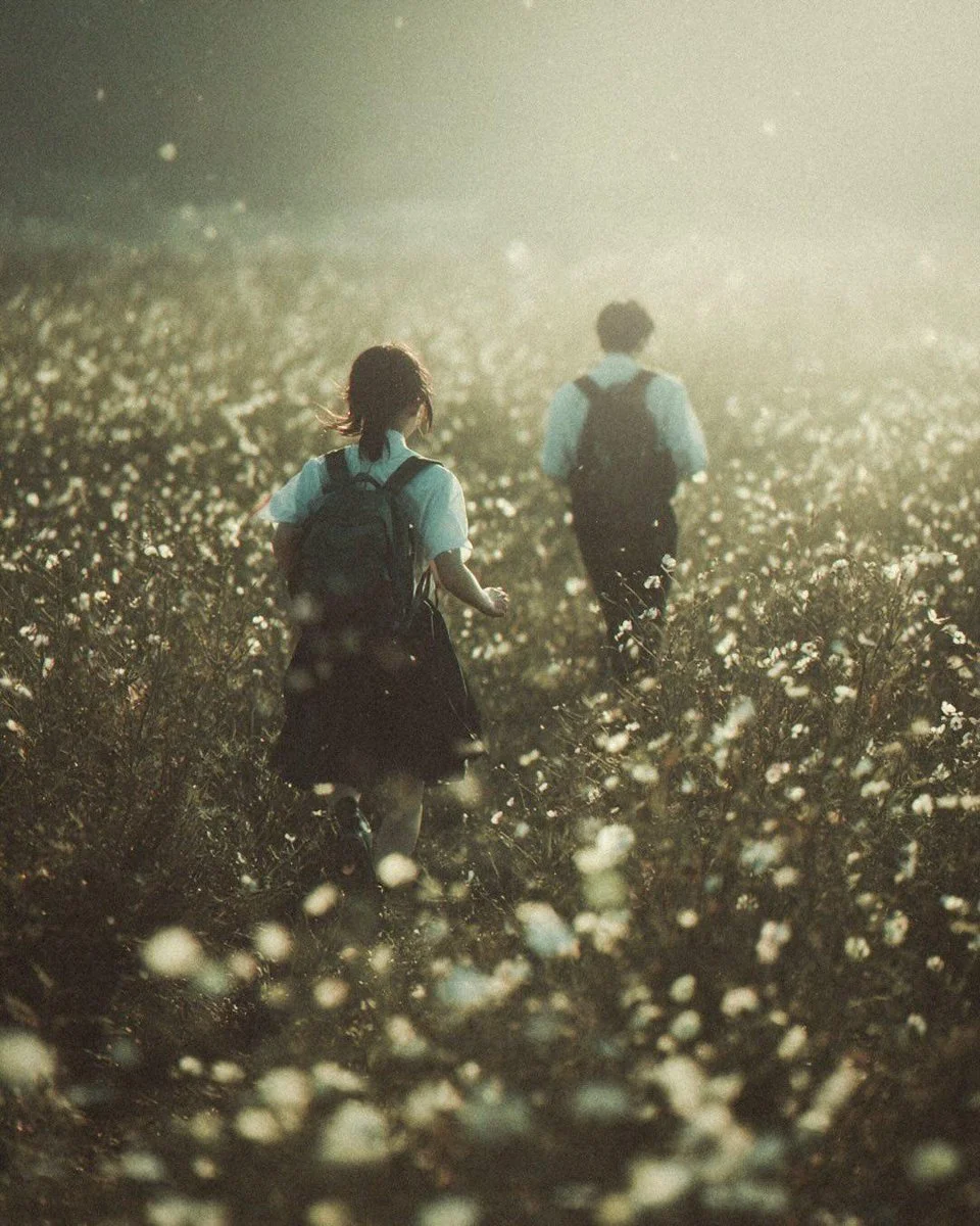 Chasing Dreams in a Golden Hour Meadow