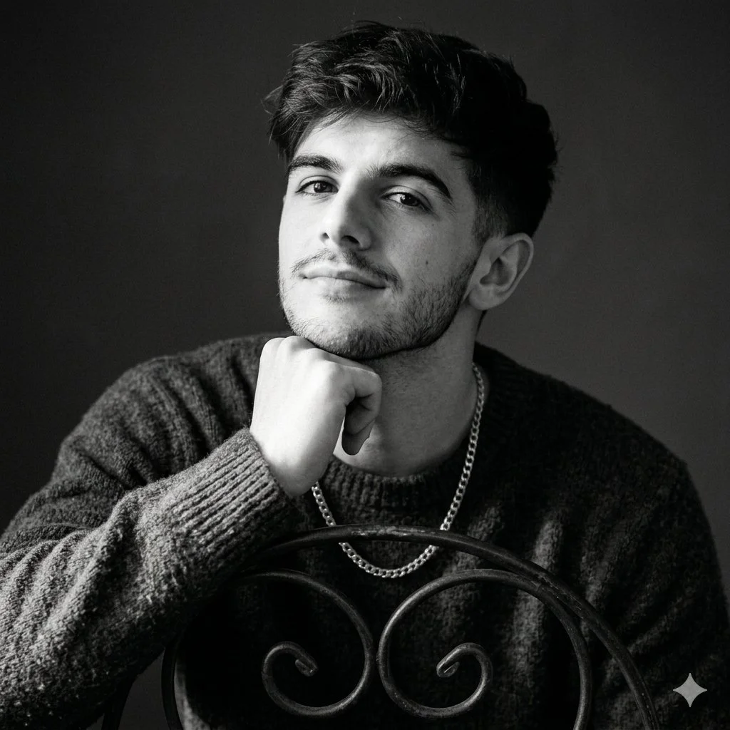 Cheeky Gaze in Cinematic Black and White