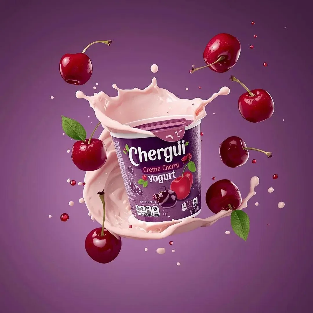 Chergui Crème Cherry Yogurt Mid-Air Splash Showcase