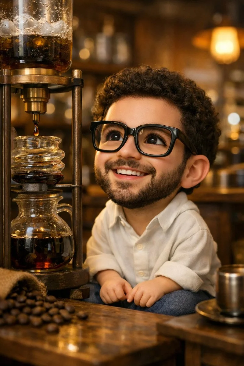 Chibi Café Magic: Tiny Brew in Golden Glow