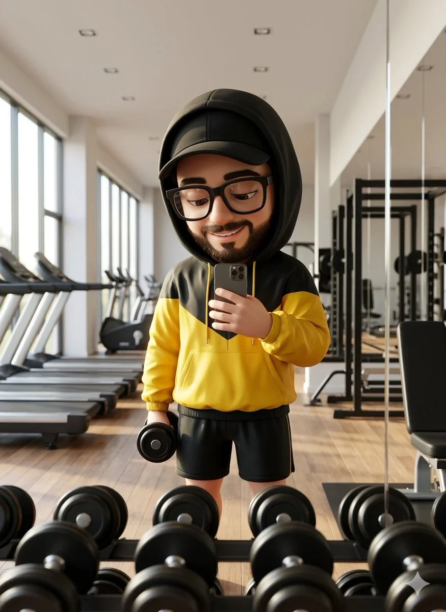 Chibi Gym Selfie in Ultra-Realistic 3D
