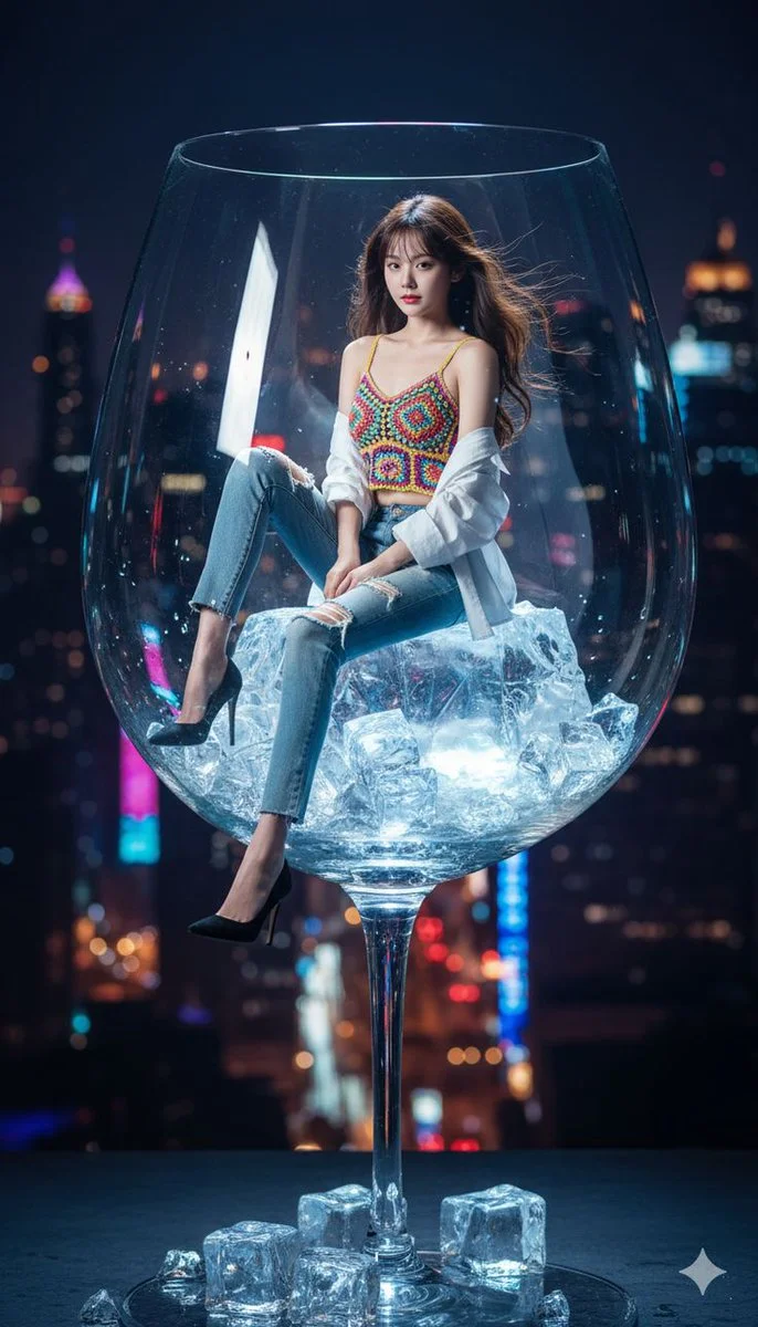 Chic Chill: Nighttime Glam in a Glass