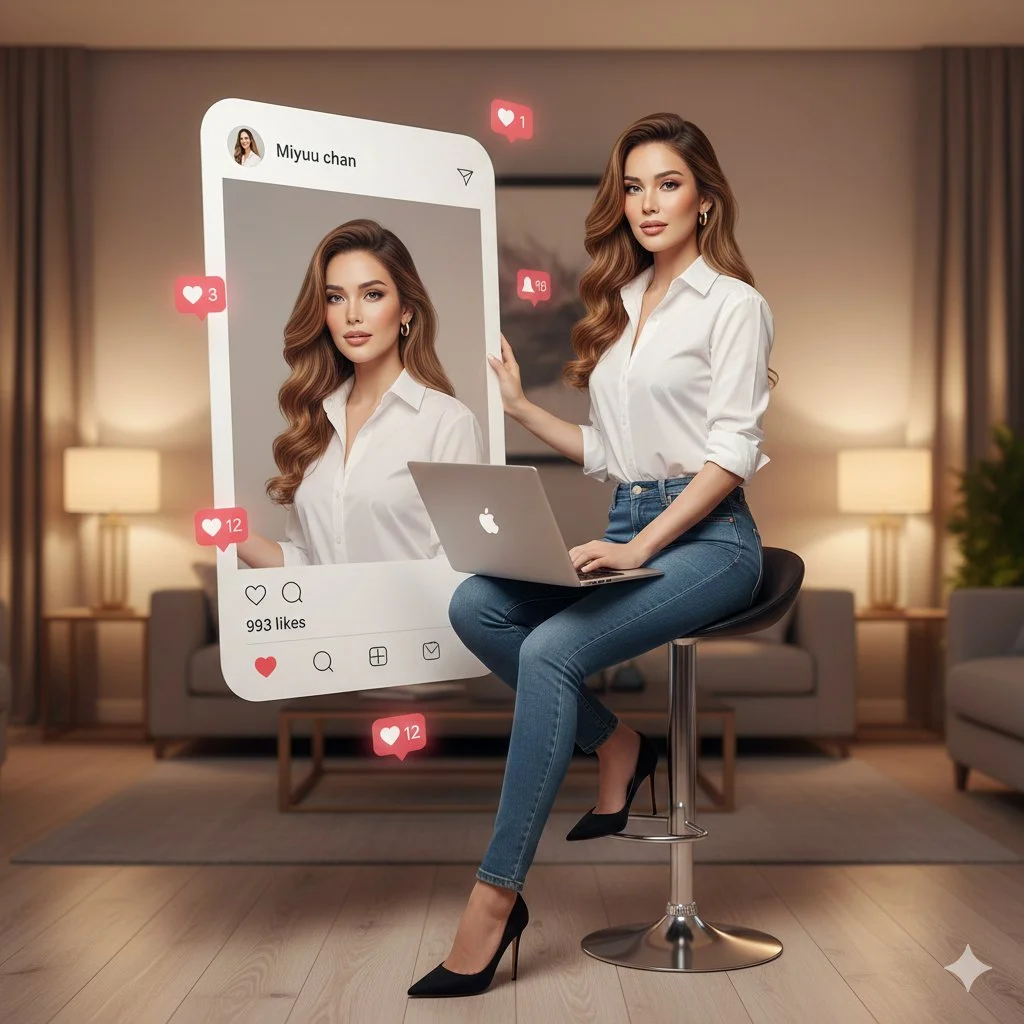 Chic Digital Muse: A Modern Portrait of Miyuu Chan