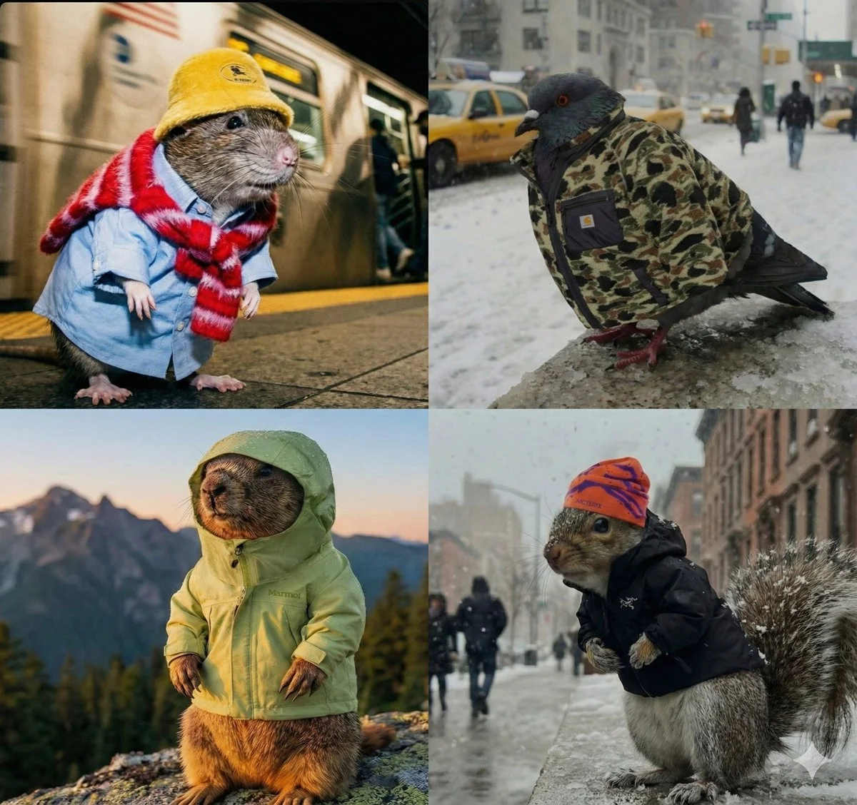 Chic Marmot in the City: A Stylish Winter Tale