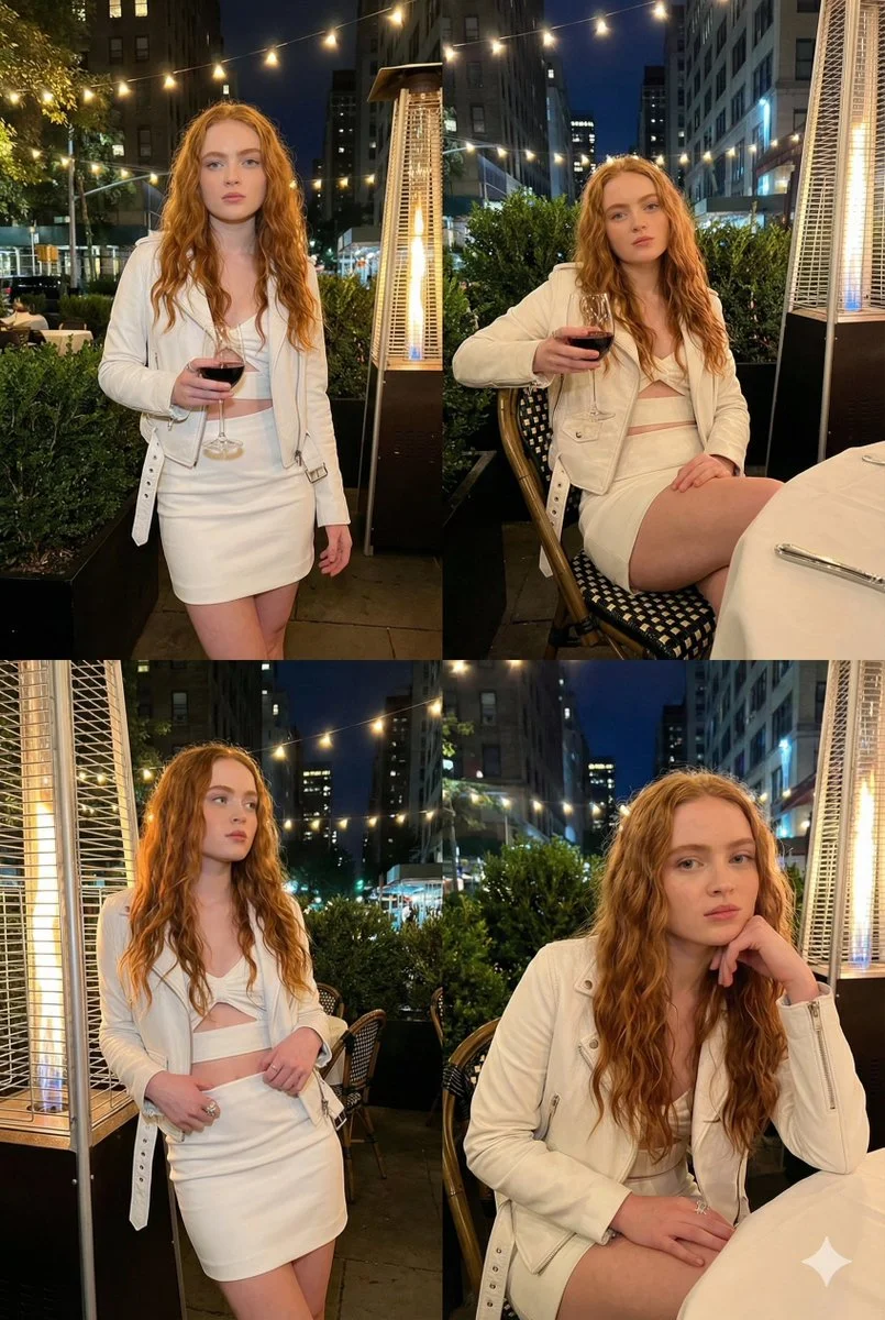 Chic Night Out: A Glamorous Collage with Sadie Sink