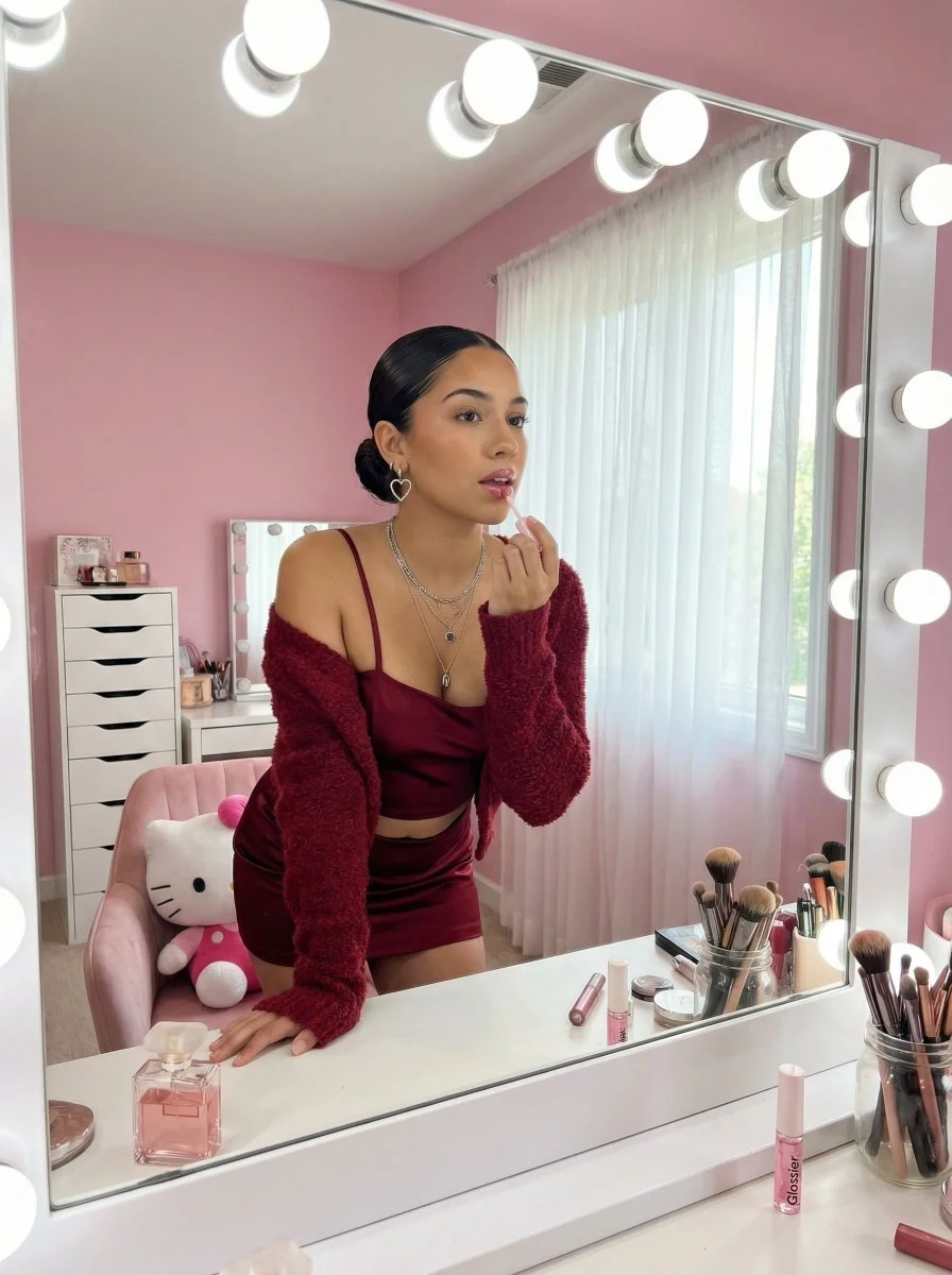 Chic Reflections: A Coquette's Beauty Ritual