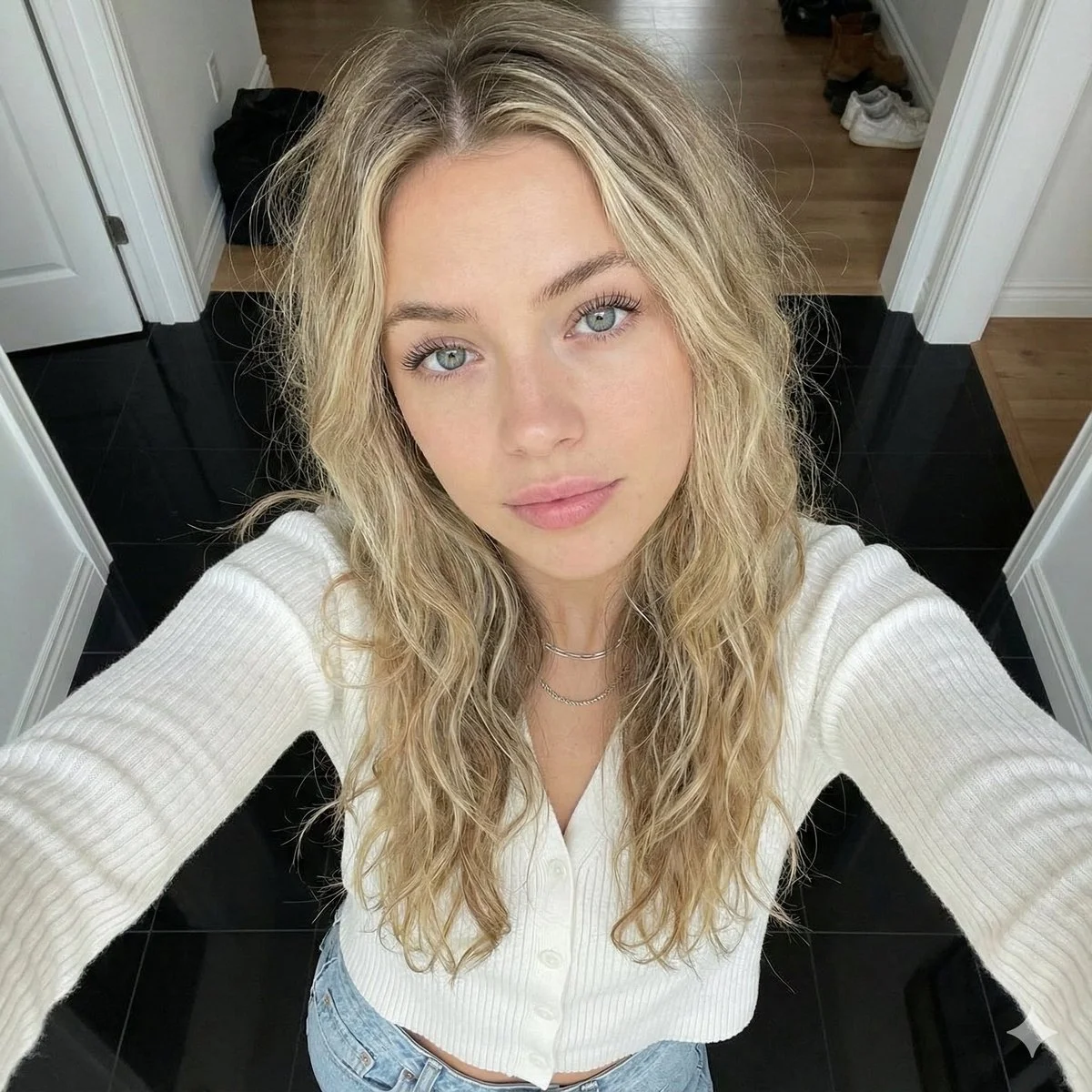 Chic Selfie in a Modern Space: Meet the Gem of the Moment